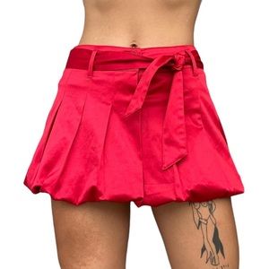 Sisley red satin mini skirt